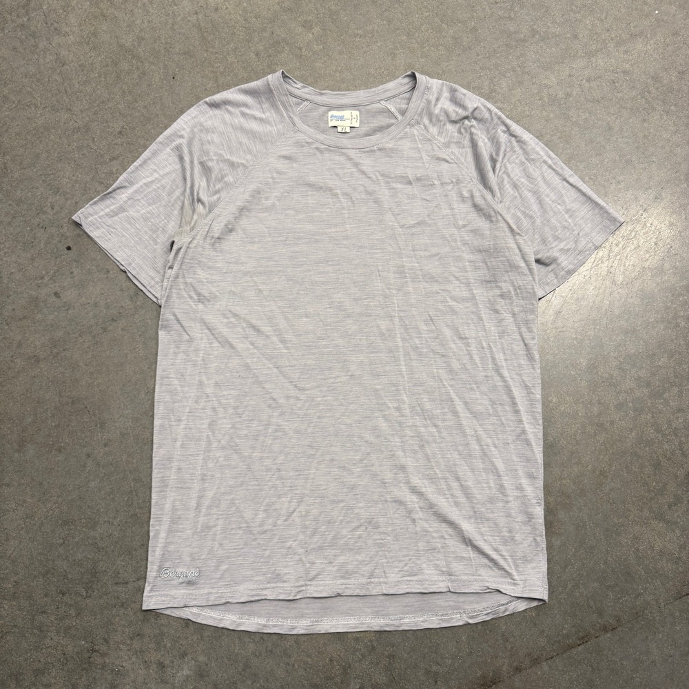 Bergans of Norway Mens XL T-Shirt Grey Heathered Raglan Lifestyle Travel Top